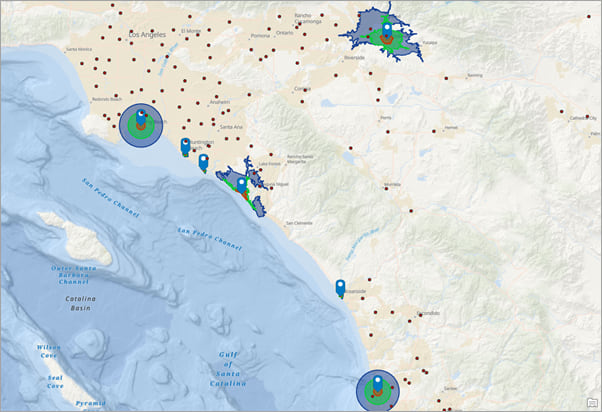 Competitors On Map with Web App Sites.