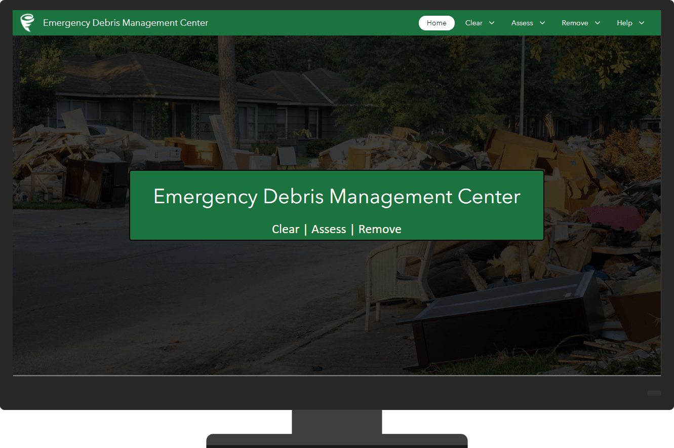 Home page for the Emergency Debris Management Center app.