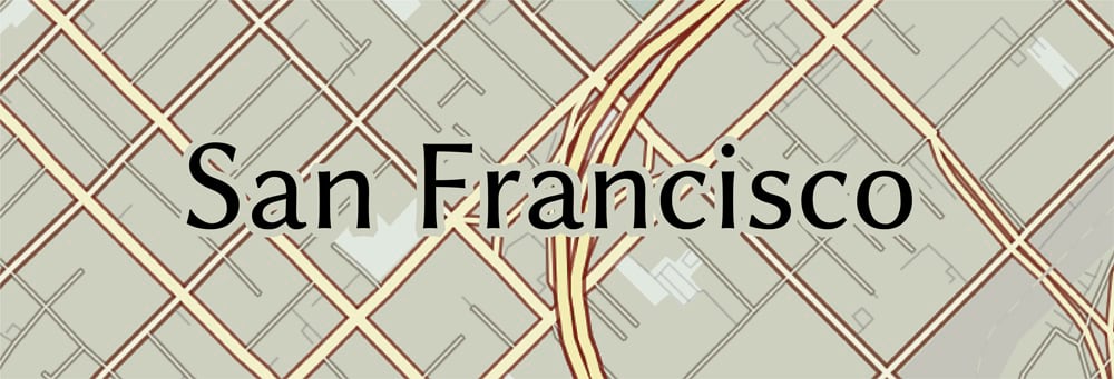 The San Francisco map label with a halo in the same color as the background The San Francisco map label with a halo in the same color as the background