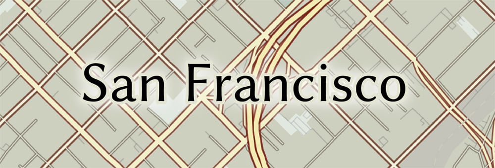 The San Francisco map label with a blurred white halo The San Francisco map label with a blurred white halo