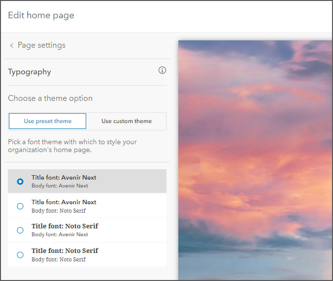 Preset Font Themes Preset Font Themes