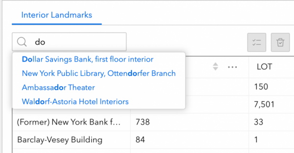 Search suggestion in Table Search suggestion in Table