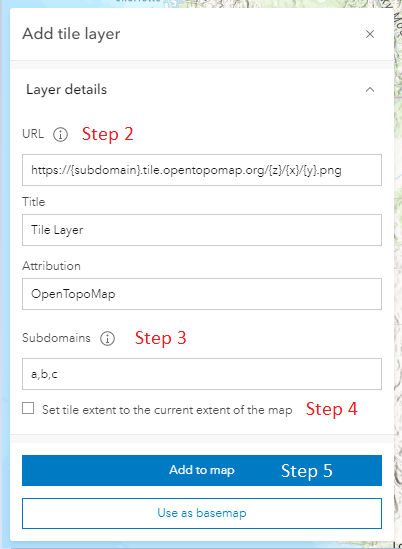 Configuring a tile layer