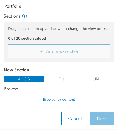 Screenshot of adding content component in the configuration panel Screenshot of adding content component in the configuration panel