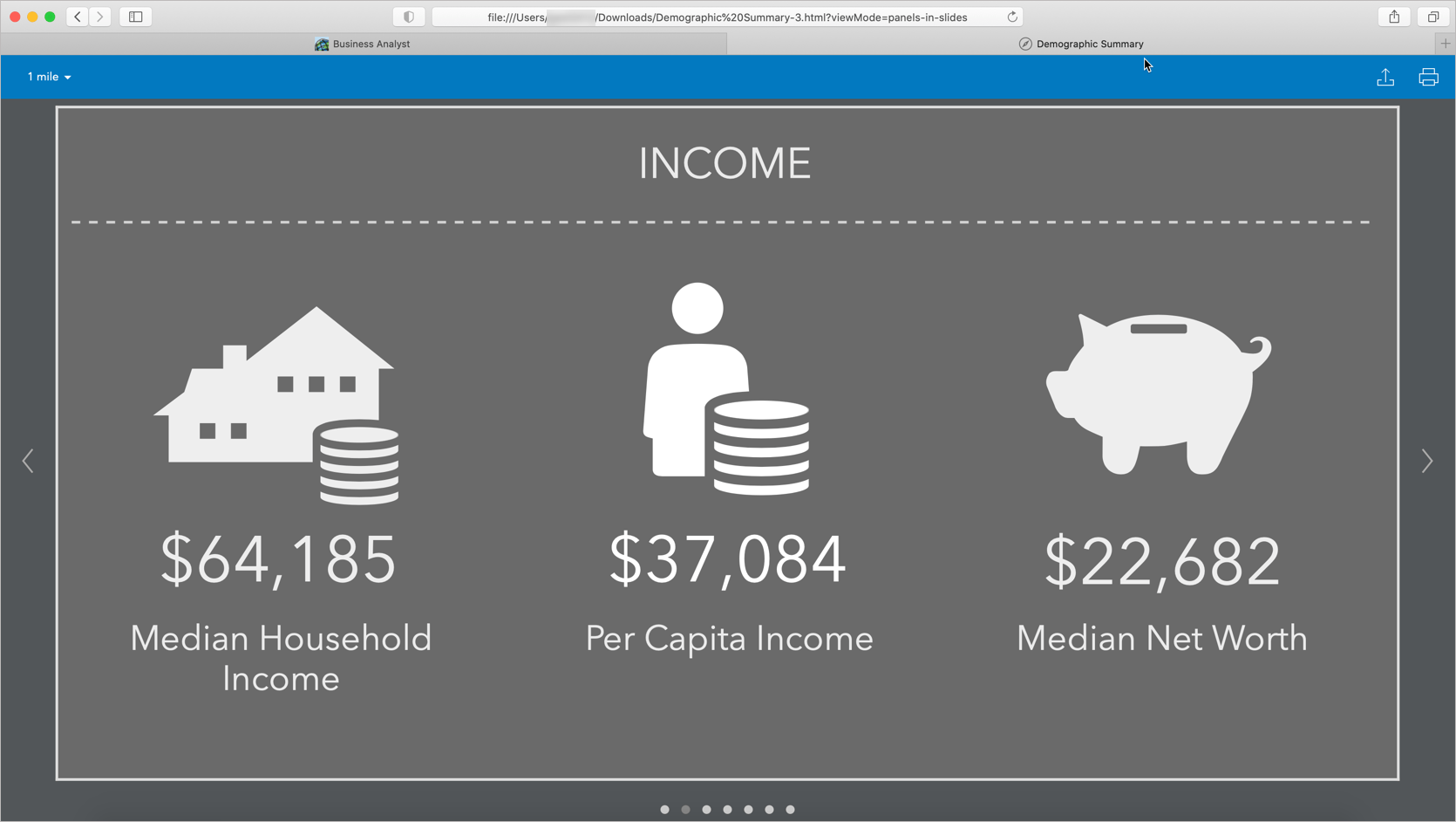 Infographic in slide mode