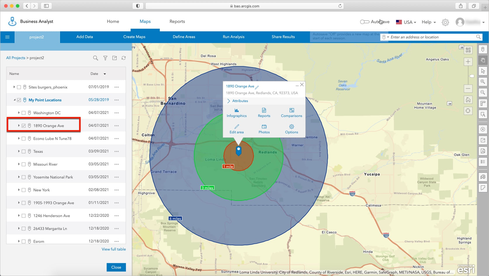 A site in Business Analyst