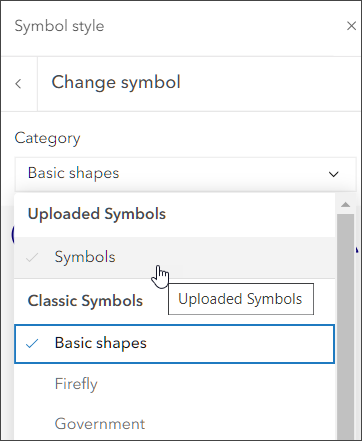 Uploaded symbols