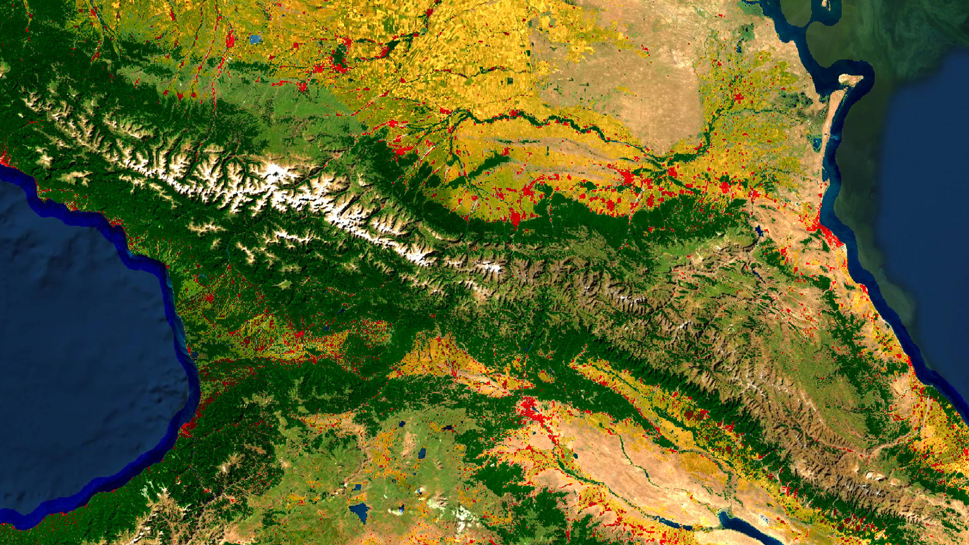 land cover with imagery blending