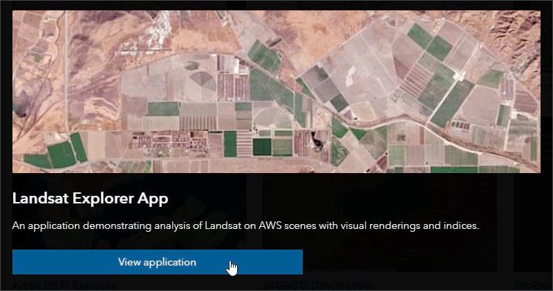 View Landsat Explorer app