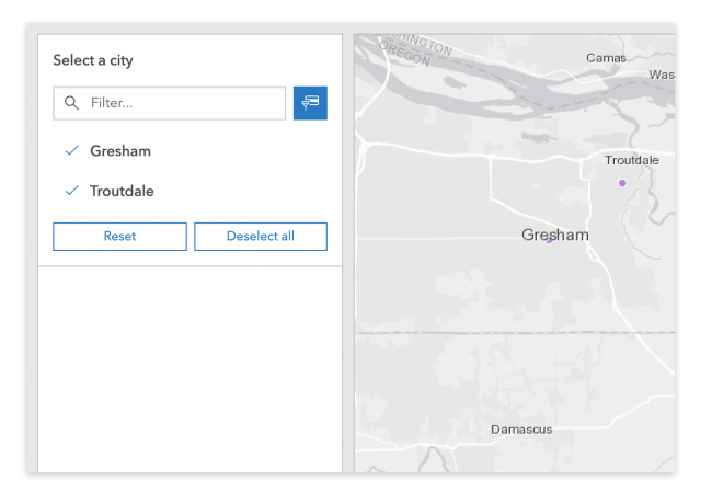 The "Show selected" button can be found to the right of the filter bar. The "Show selected" button can be found to the right of the filter bar.