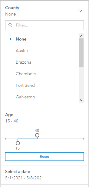 Dashboard selectors Dashboard selectors