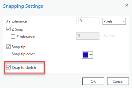 Shows the snapping settings dialog