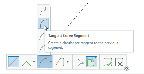 Tangent Curve Segment construction tool