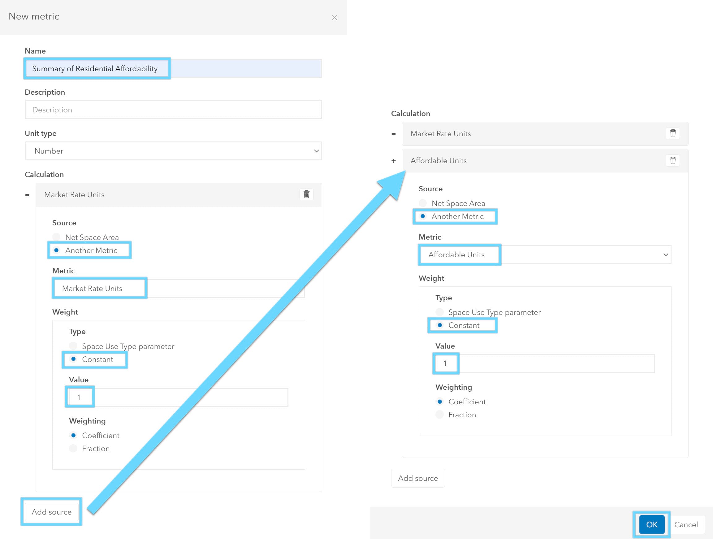 new metric settings