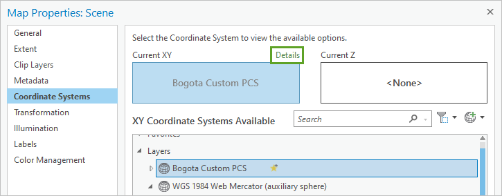 Coordinate systems details link Coordinate systems details link