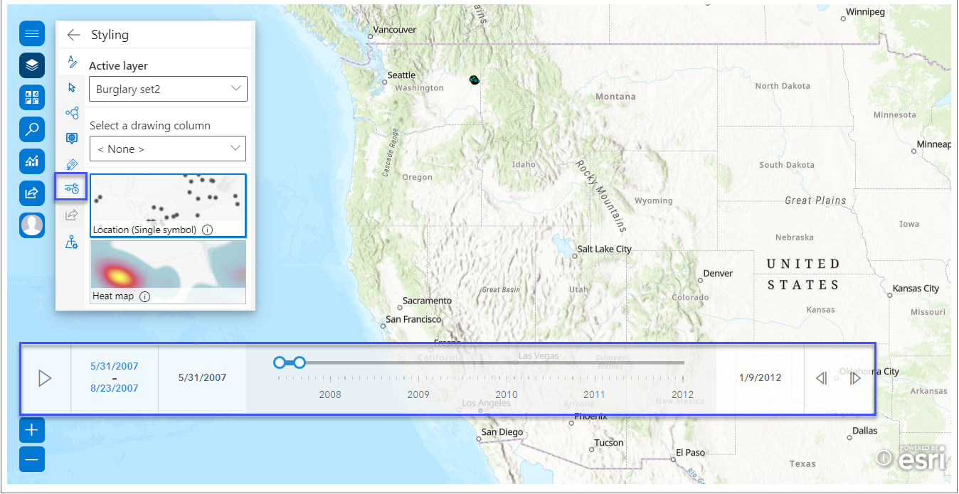 ArcGIS for SharePoint Time animation pane with Time slider ArcGIS for SharePoint Time animation pane with Time slider