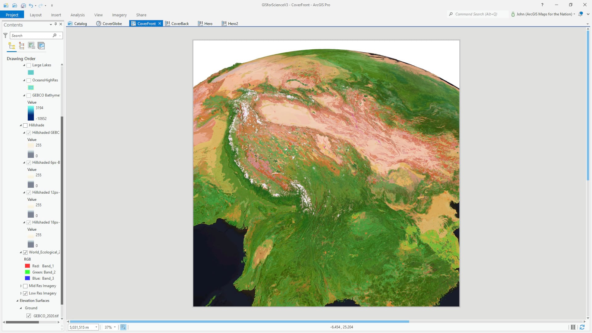ArcGIS Pro 3D global scene with Ecological Land Units. ArcGIS Pro 3D global scene with Ecological Land Units.