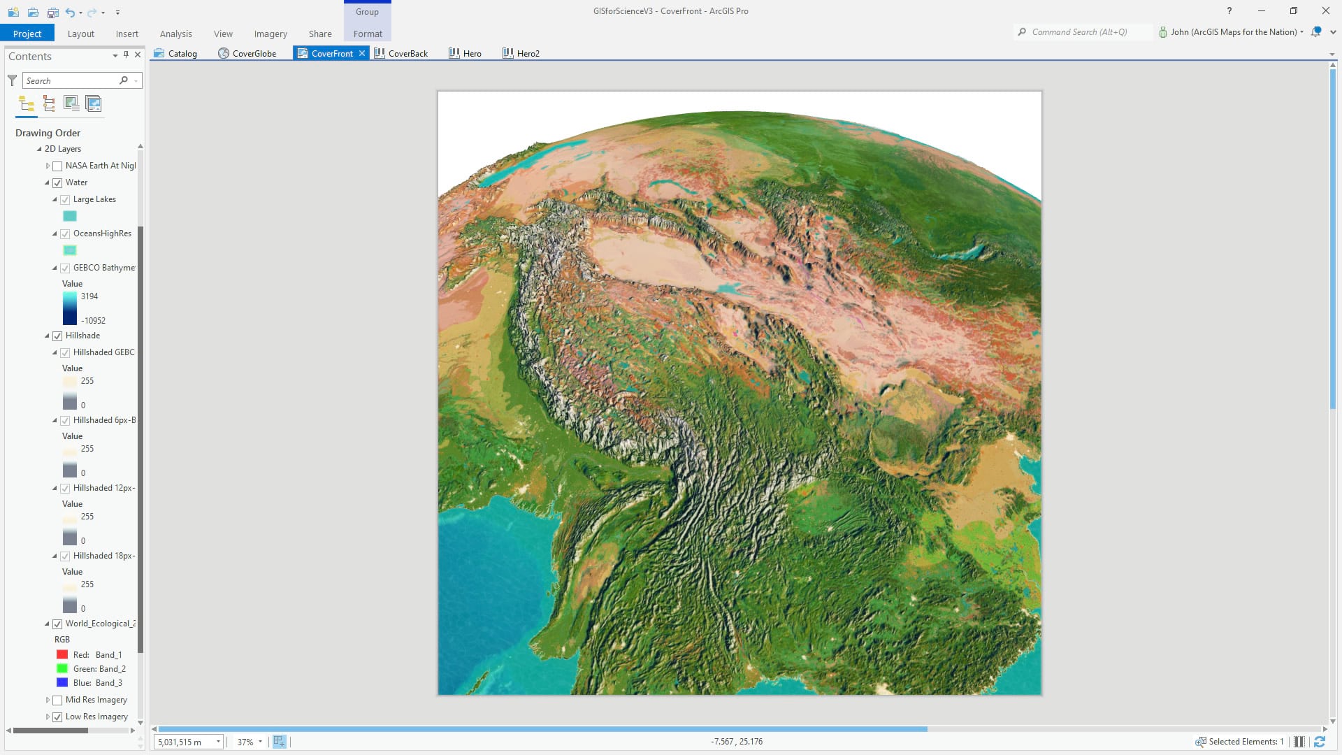 ArcGIS Pro 3D global scene with water ripples. ArcGIS Pro 3D global scene with water ripples.