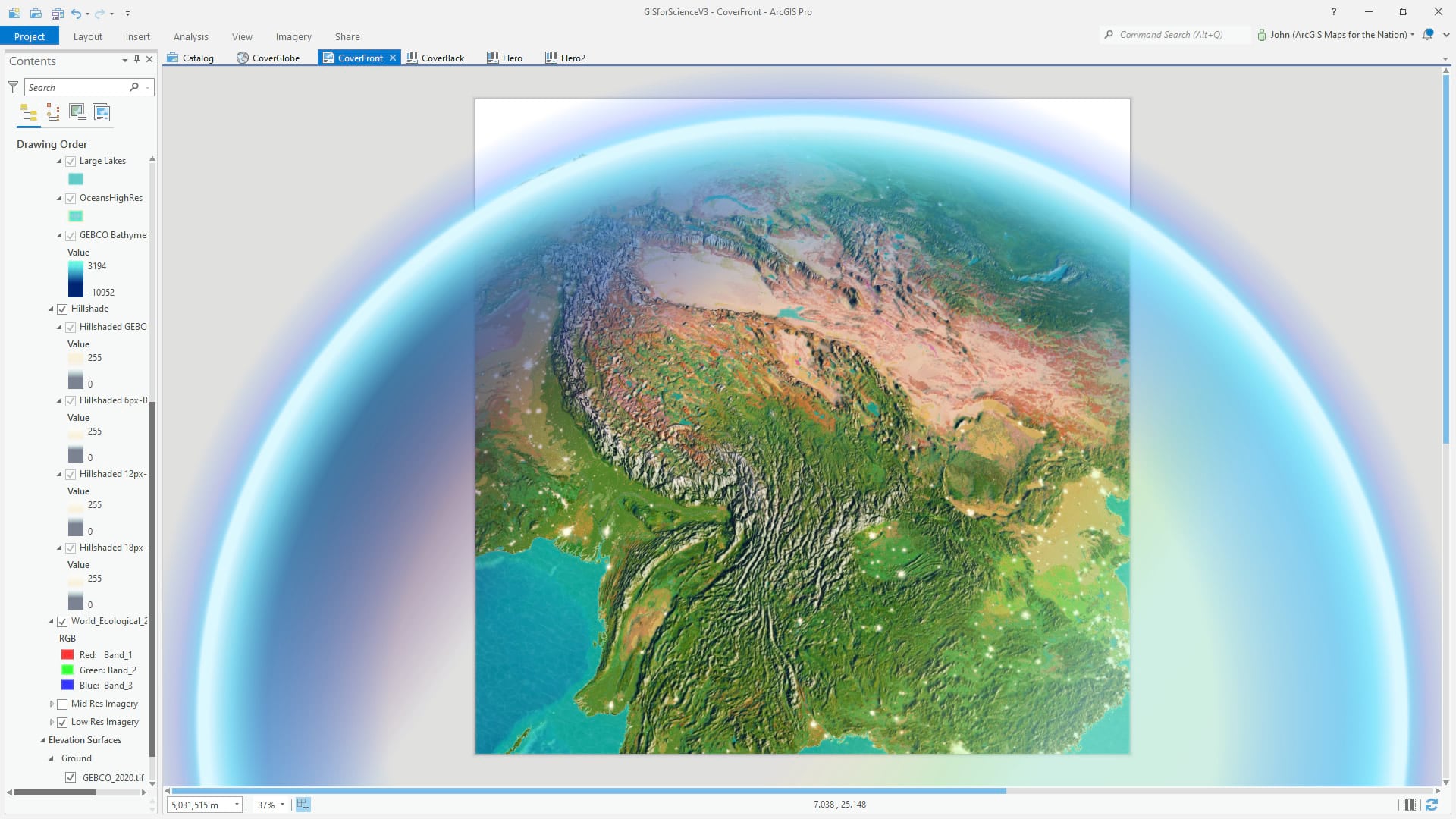 ArcGIS Pro 3D global scene with a hacked atmospheric effect. ArcGIS Pro 3D global scene with a hacked atmospheric effect.