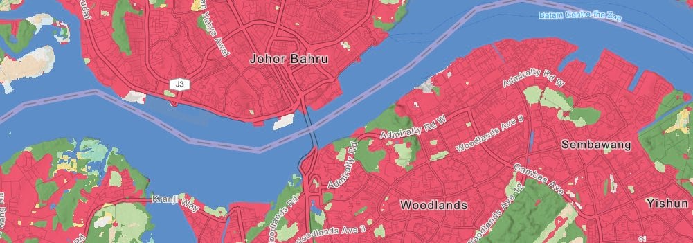 Esri 2020 Land Cover, Johor Bahru, Malaysia