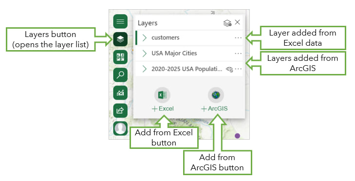 Layer list in ArcGIS for Office