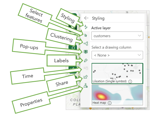 Layer options in ArcGIS for Office Layer options in ArcGIS for Office