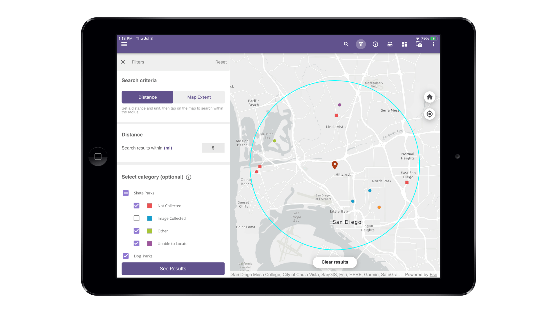 Showing the queried results using spatial query on the map