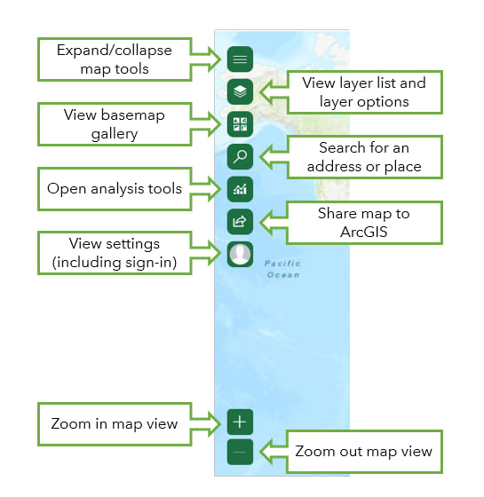 Map tools in ArcGIS for Office