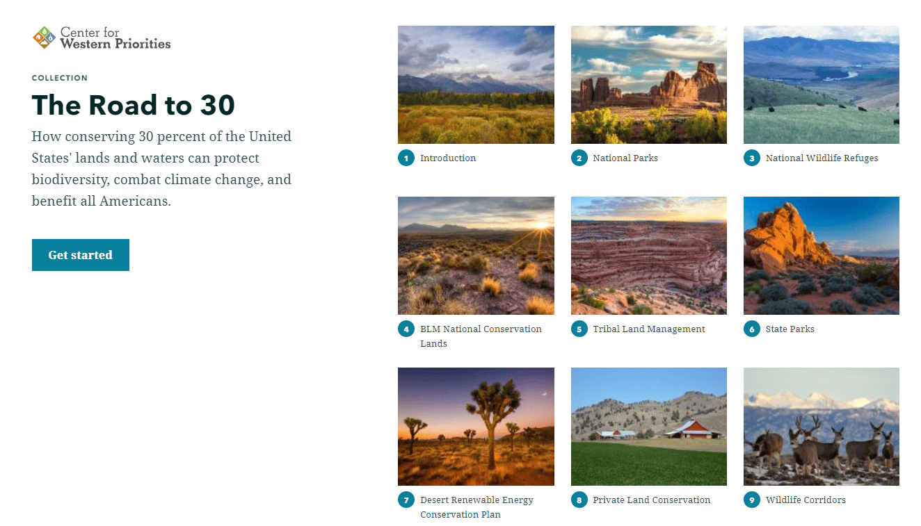 A collection of stories by the Center for Western Priorities called "The Road to 30"