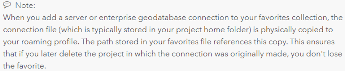 Note that connection files are physically copied to your roaming profile. Note that connection files are physically copied to your roaming profile.