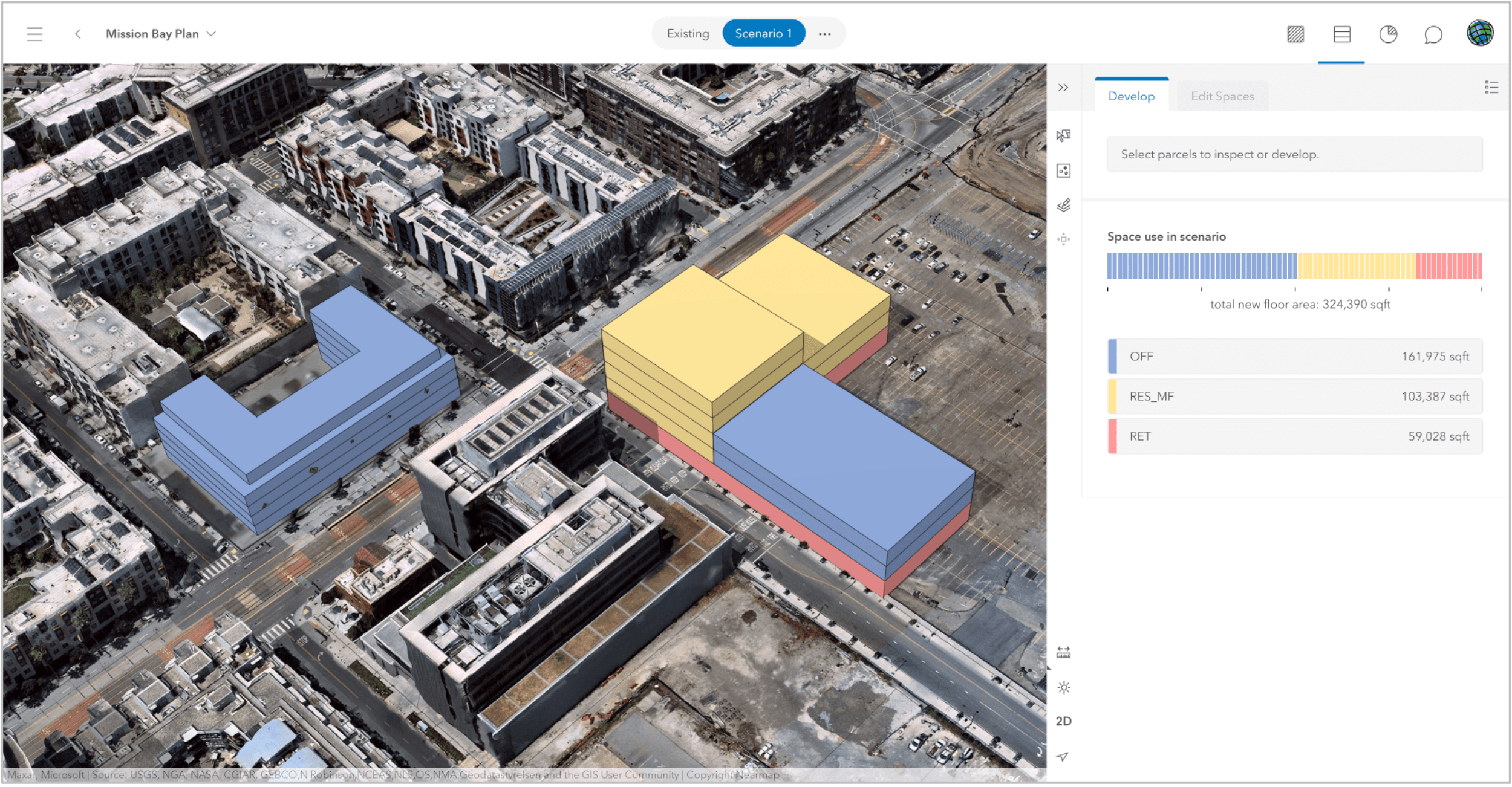 urban plan scenario and dashboard