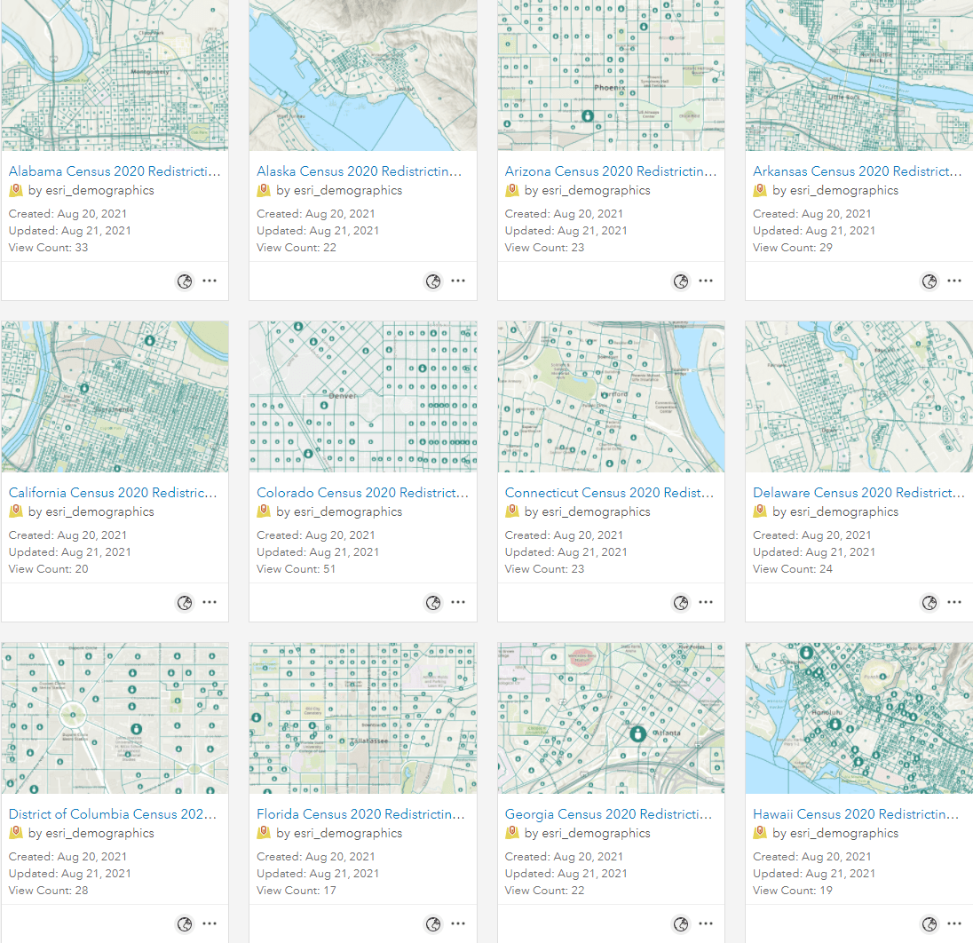 State View Cards shows a number of state layers on ArcGIS Online as AGOL cards. State View Cards shows a number of state layers on ArcGIS Online as AGOL cards.