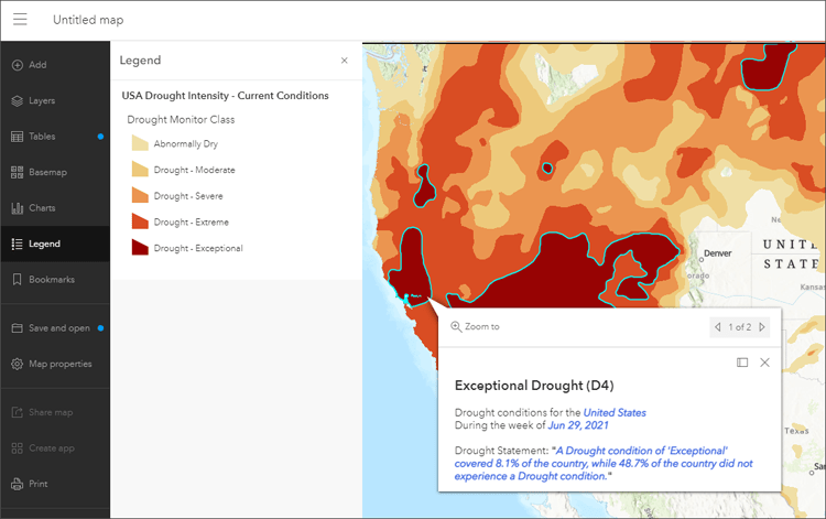 Current drought conditions map Current drought conditions map