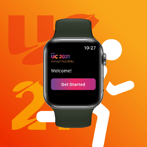 Esri UC Virtual Run/Walk/Bike 2021 app on Apple Watch Esri UC Virtual Run/Walk/Bike 2021 app on Apple Watch