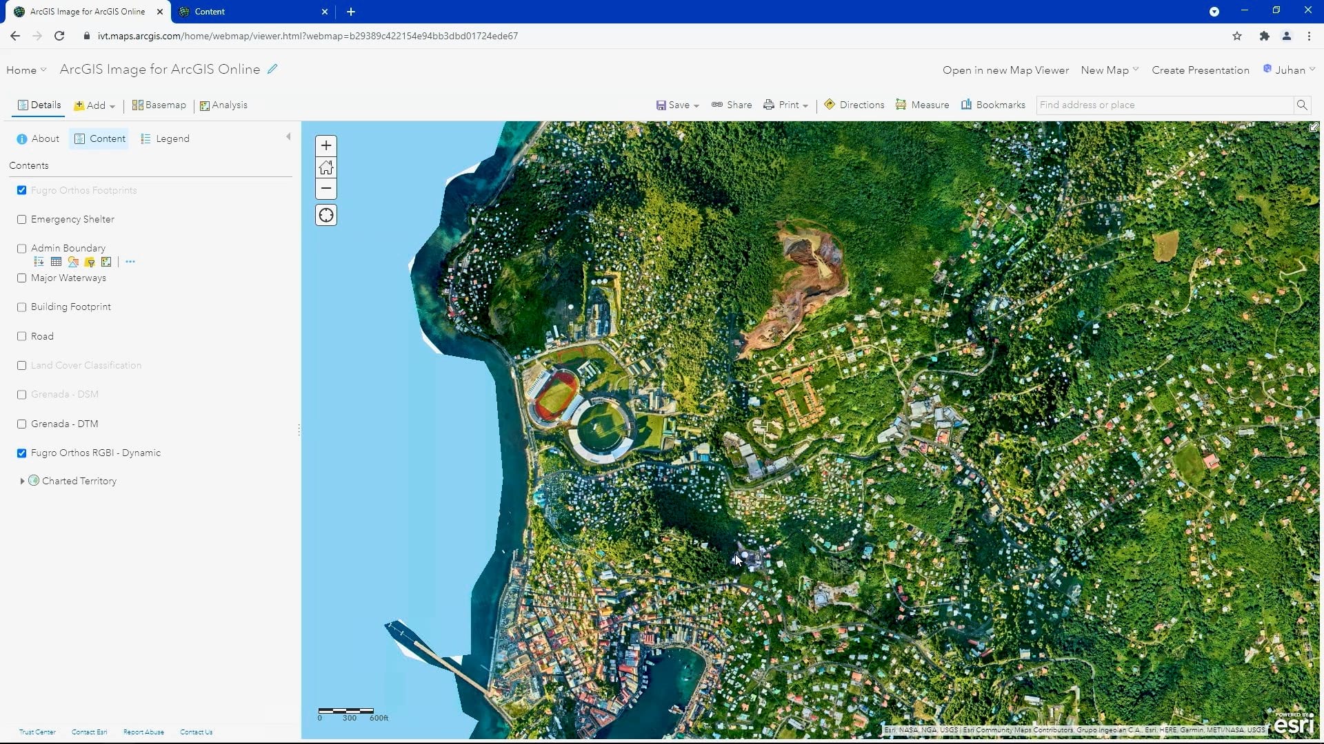 High resolution orthomosaic hosted in ArcGIS Online