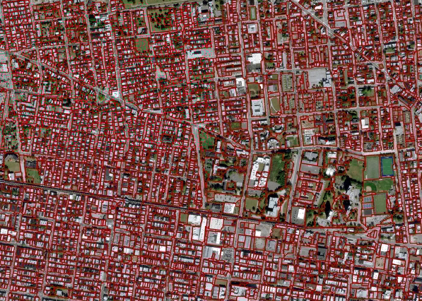 Residential parcels extracted using the pre-trained model Residential parcels extracted using the pre-trained model