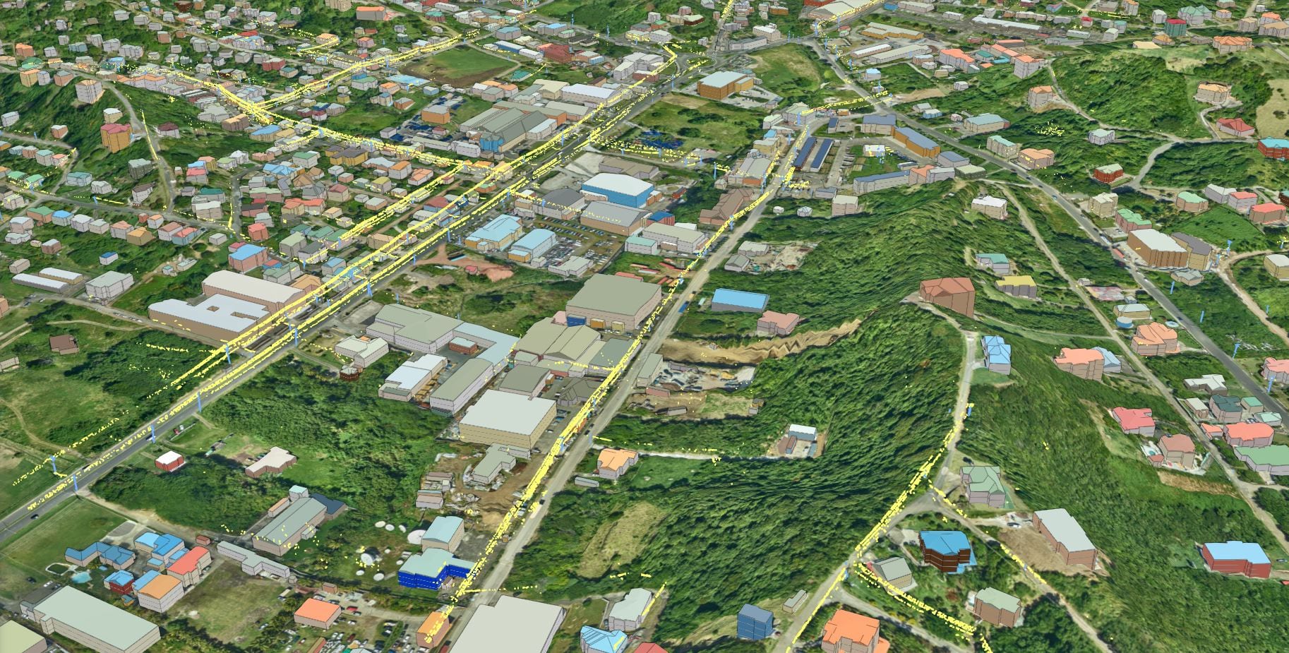 Electric poles and power lines classified using pre-trained point cloud classification model Electric poles and power lines classified using pre-trained point cloud classification model