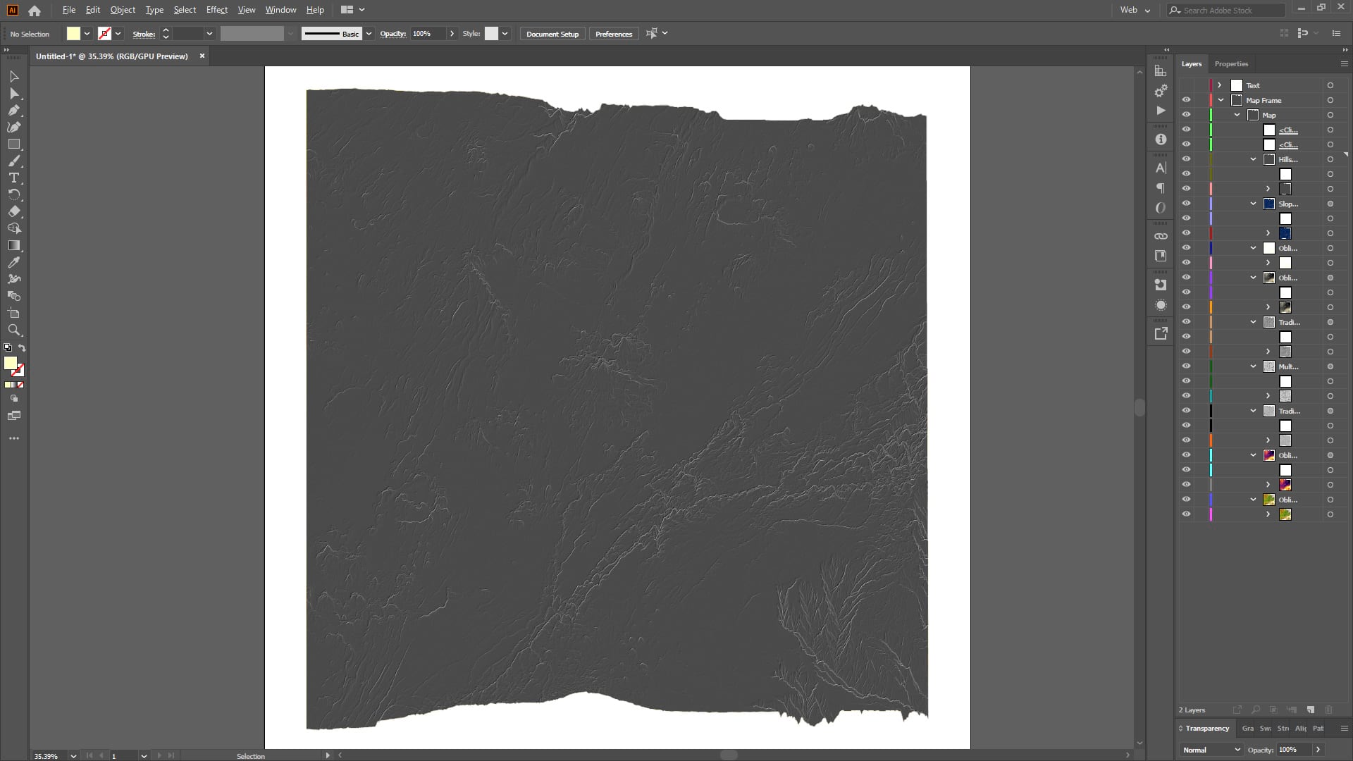 Layers are maintained in Illustrator using the Maps for Adobe export format. Layers are maintained in Illustrator using the Maps for Adobe export format.