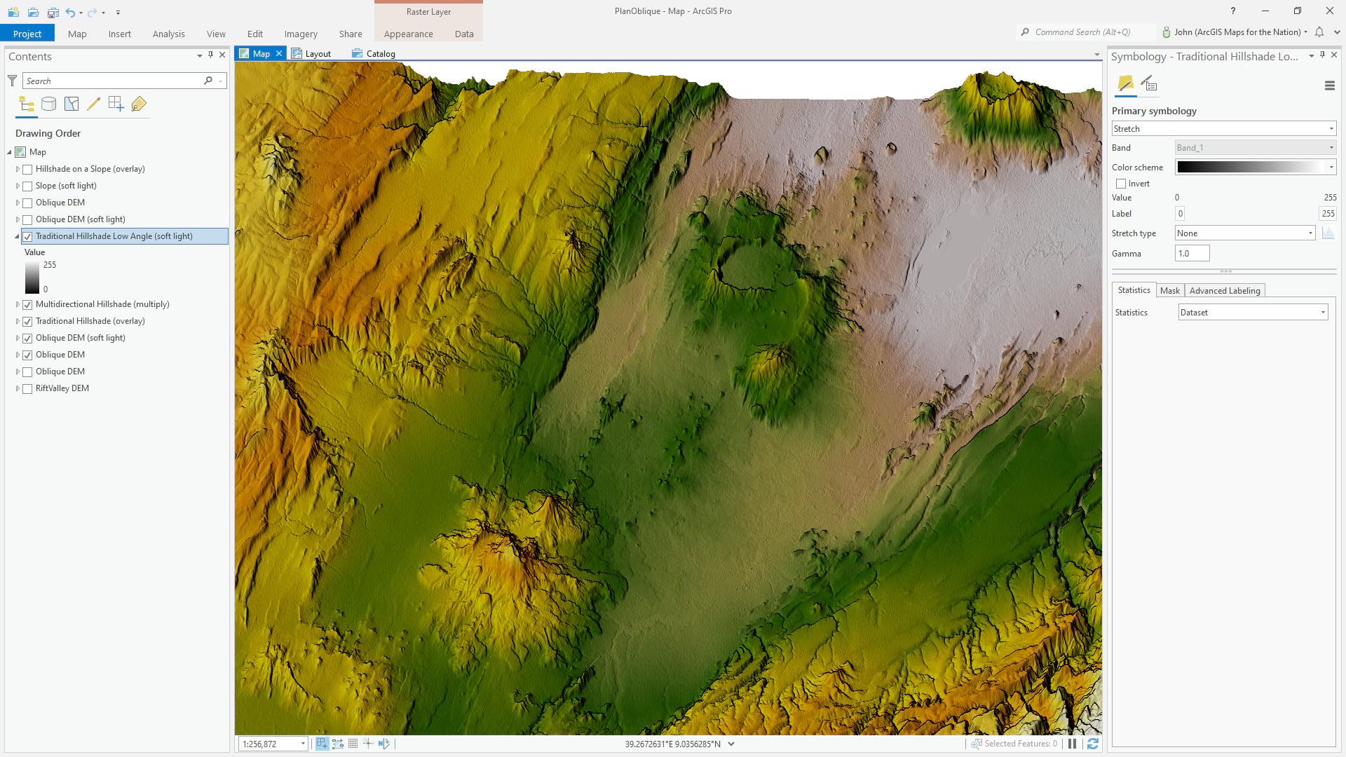 Yet another hillshade. With a soft light blend mode. Yet another hillshade. With a soft light blend mode.