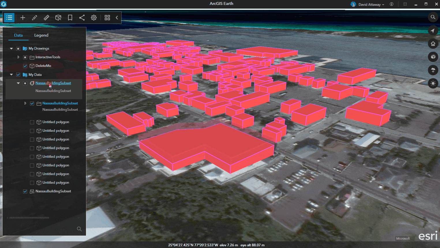 Animated GIF demonstrating editing KML on a 3D globe