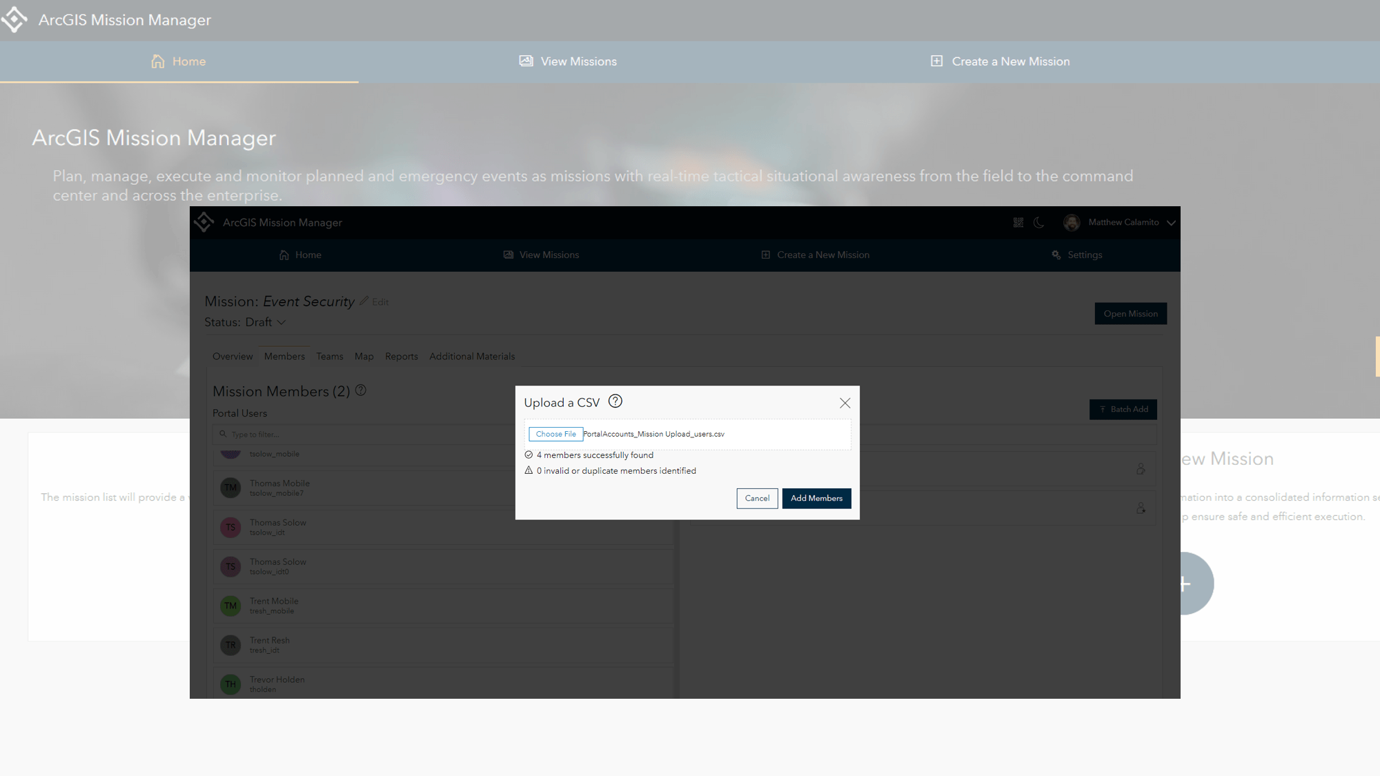 Adding portal users to a mission rapidly Adding portal users to a mission rapidly