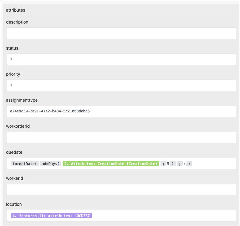 Assignment attributes