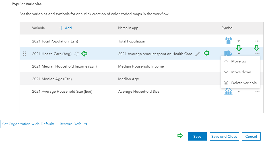 Adding Popular variables under Preferences