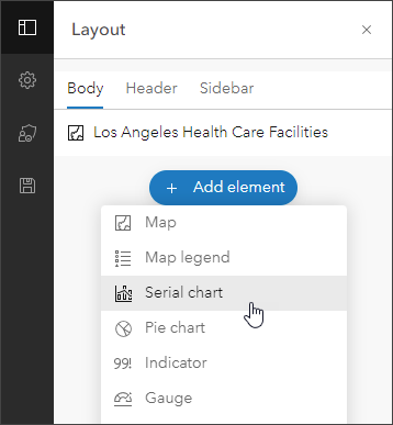 Add element - ArcGIS Dashboards