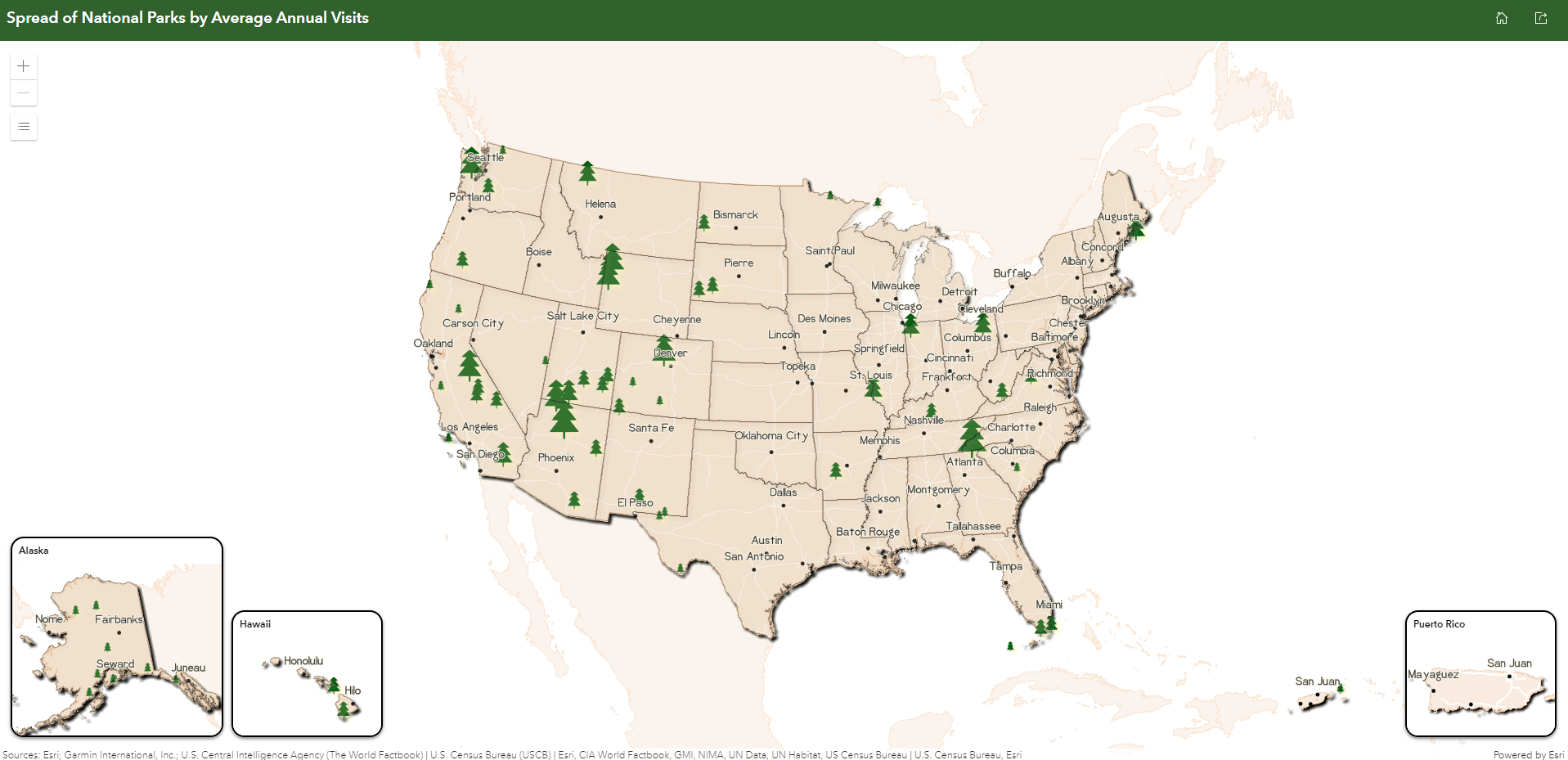 Insets showing entire United States.