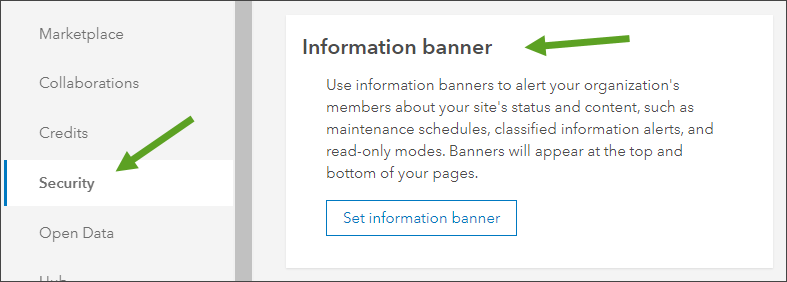 Information banner section