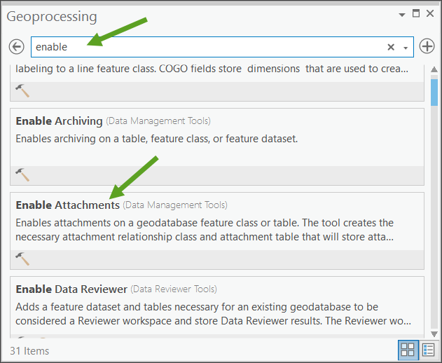 Find Enable Attachments
