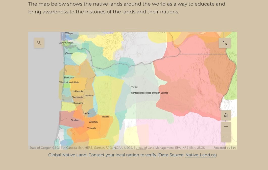 A map of Native American tribal lands