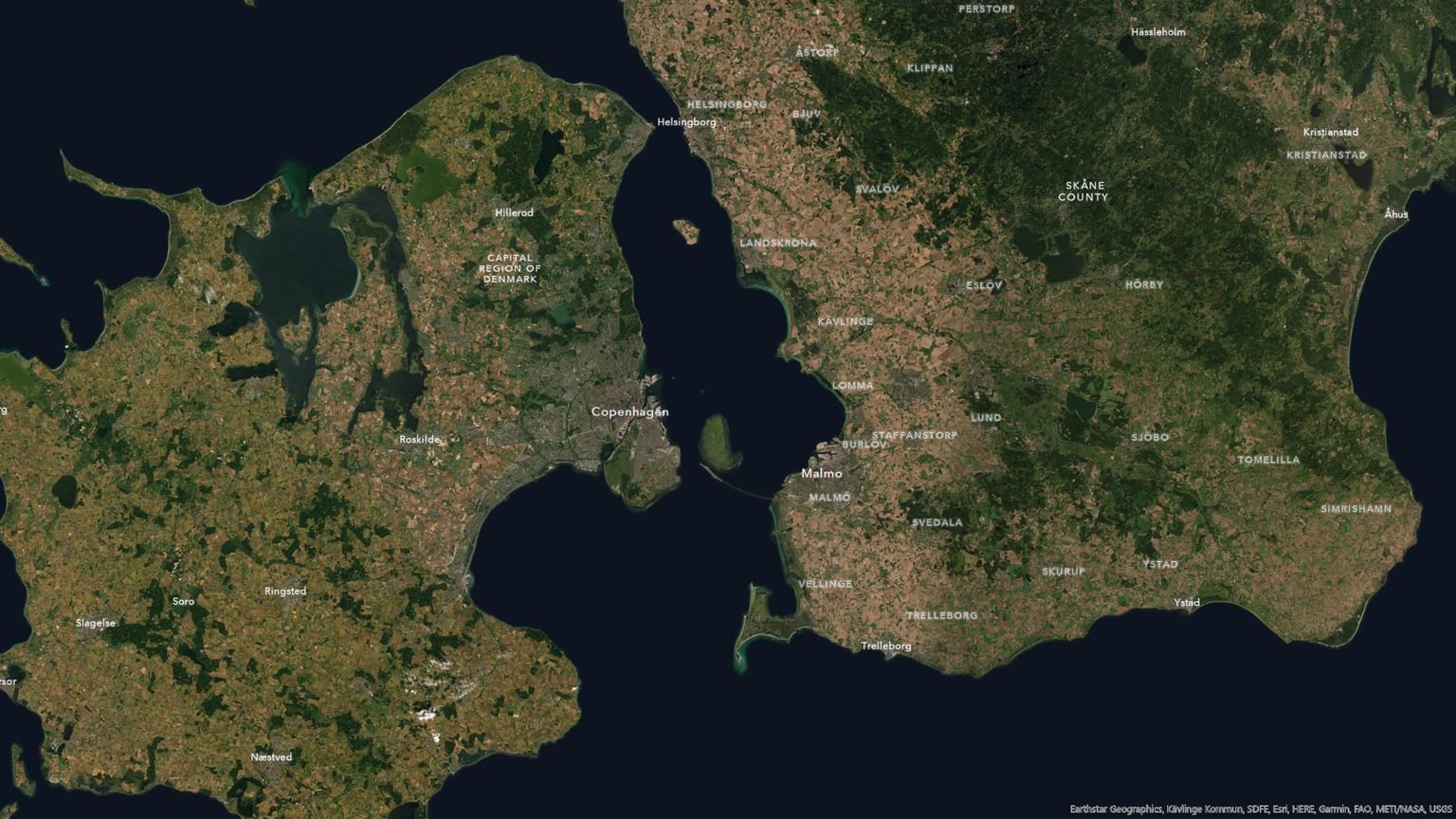 Copenhagen without terrain. Copenhagen without terrain.