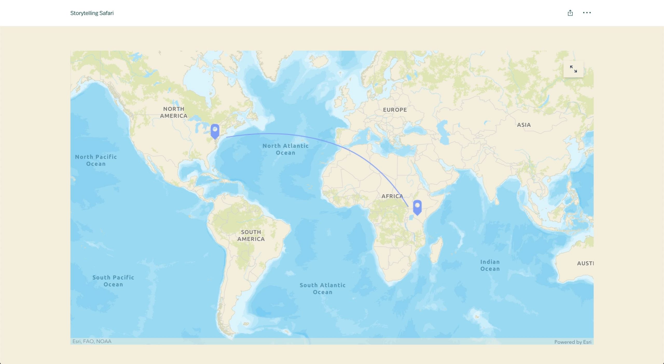 A global locator map with an arrow drawn from DC to Kenya